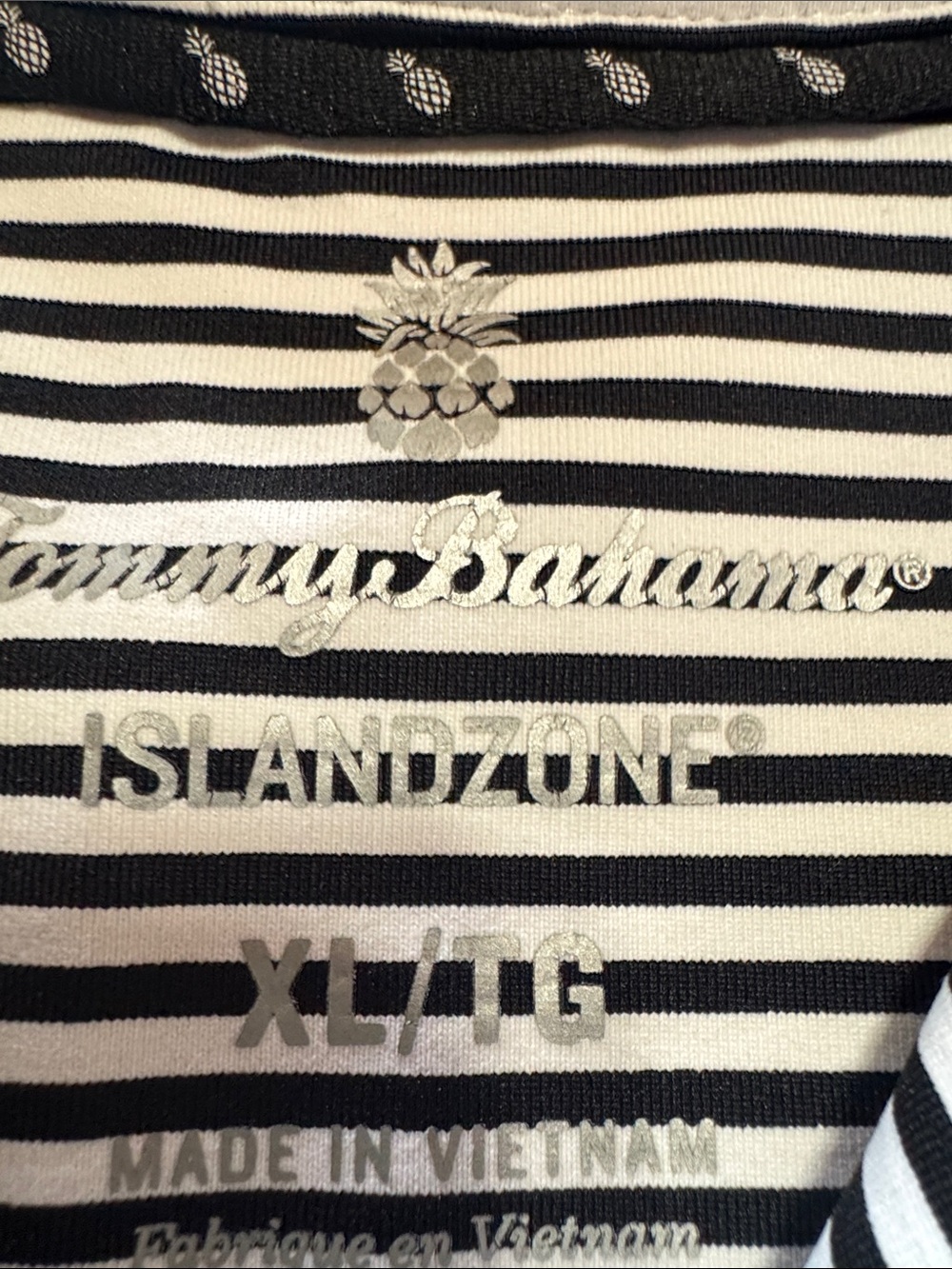 Tommy Bahama Black & White Striped Sleeveless Mock Neck Top - Picture 8 of 13
